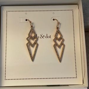 Stella & Dot Pave Spear Earrings in rose gold